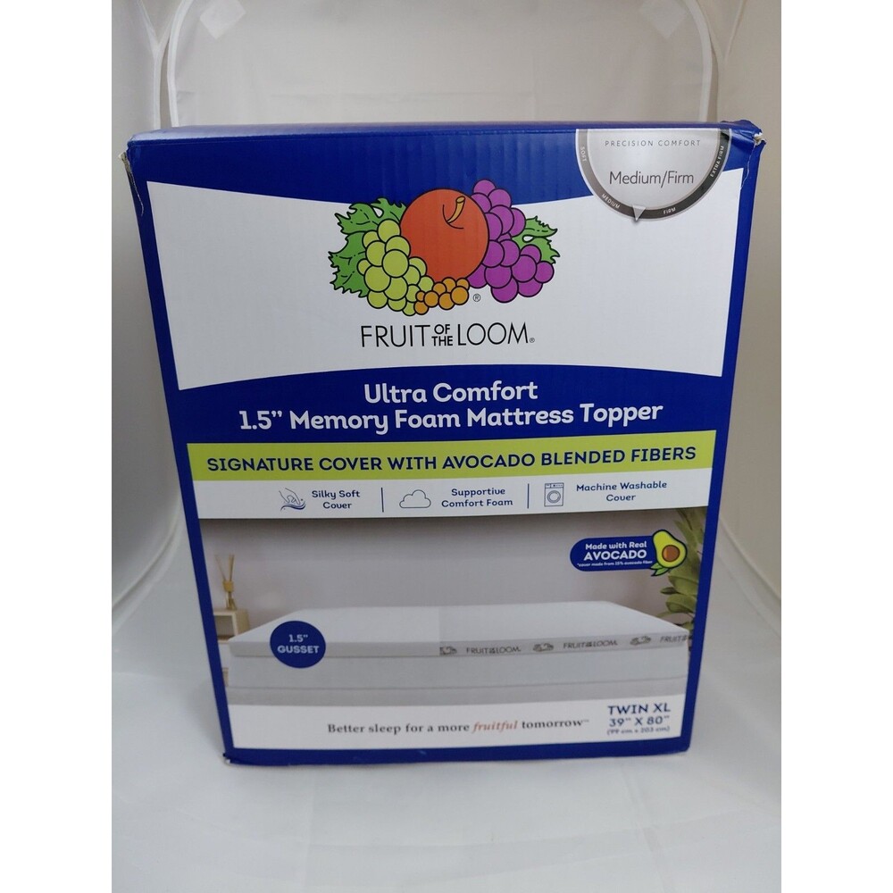 Fruit Of The Loom 1.5 Inch Memory Foam Mattress Topper TwinXL Retail 150$